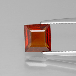 1.65 ct Orange Hessonite Garnet Gemstone, Hessonite Garnet Gem in Square Facet Shape for Sale.