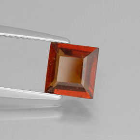 1.65 ct Orange Hessonite Garnet Stone, Natural Hessonite Garnet in Square Facet Shape for Sale