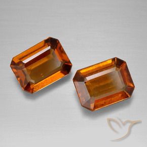 3.13 ctw Orange Hessonite Garnet Stones, Natural Hessonite Garnet in Octagon Facet Shape for Sale