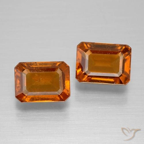 3.04 ct Orange Hessonite Garnet, 7.1 x 5.2 mm Octagon Cut From Madagascar, Photo A