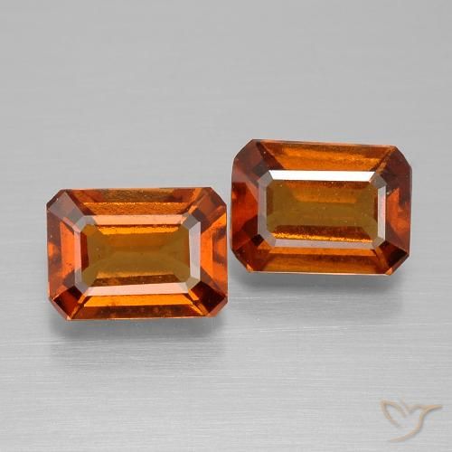 2.73 ct Orange Hessonite Garnet, 7.4 x 5.4 mm Octagon Cut From Madagascar, Photo A