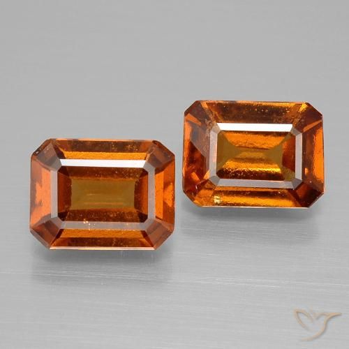 2.97ctw Natural Amber Orange Hessonite Garnet, Emerald Cut, VS-SI