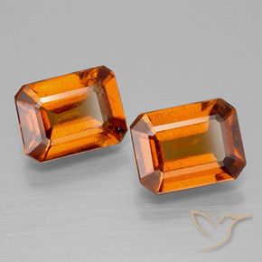 2.97 ctw Orange Hessonite Garnet Stones, Natural Hessonite Garnet in Octagon Facet Shape for Sale
