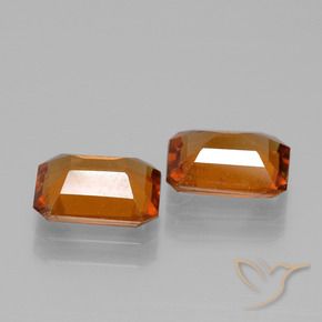 Hessonite Garnet Gemstones in 8 x 6 mm (calibrated) Size for Sale, Hessonite Garnet Stones in Amber Orange Color