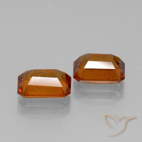 Hessonite Garnet Gemstones in 7.7 x 5.7 mm Size for Sale, Hessonite Garnet Stones in Deep Orange Color