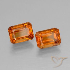 2.63 ctw Orange Hessonite Garnet Stones, Natural Hessonite Garnet in Octagon Facet Shape for Sale