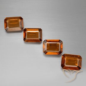 4.66 ctw Orange Hessonite Garnet Stones, Natural Hessonite Garnet in Octagon Facet Shape for Sale