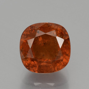 Orange foncé Grenat Hessonite gemme - 3.5ct Coussin-coupe (ID: 395114)