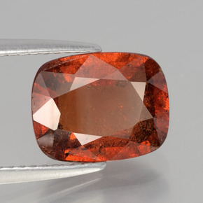 3.34 ct Orange Hessonite Garnet Stone, Natural Hessonite Garnet in Cushion-Cut Shape for Sale