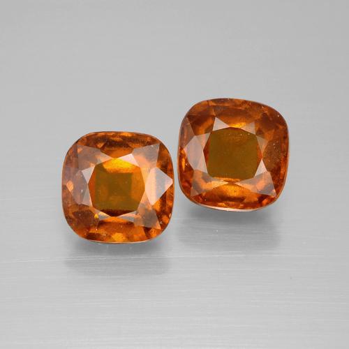 Medium-Dark Orange Hessonite Garnet Gem - 2.8ct Cushion-Cut (ID: 395198)