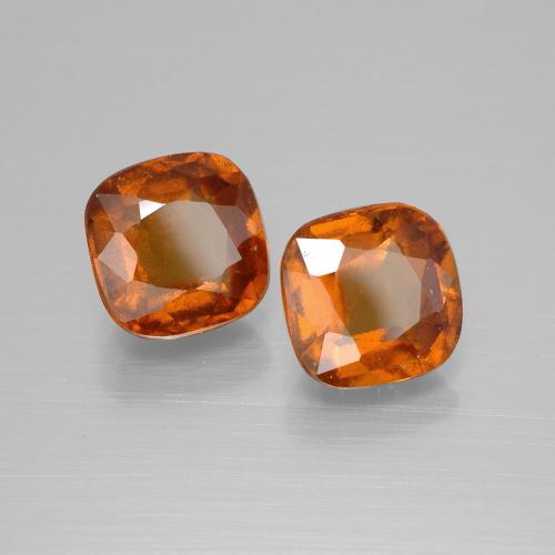 5.50 ctw Orange Hessonite Garnet Stones, Natural Hessonite Garnet in Cushion-Cut Shape for Sale