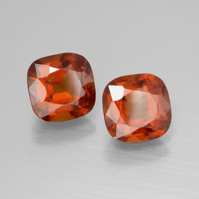 5.32 ctw Orange Hessonite Garnet Stones, Natural Hessonite Garnet in Cushion-Cut Shape for Sale