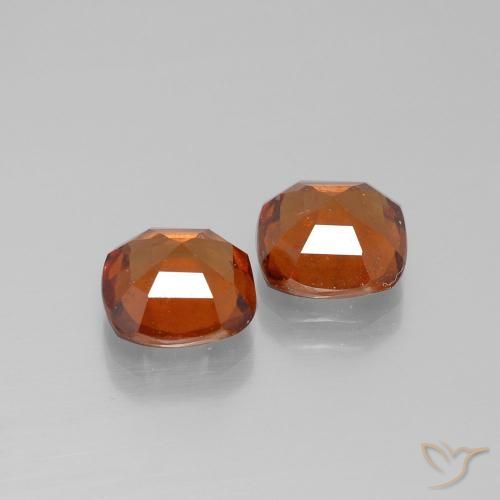 Hessonite Garnet Gemstones in 8 x 8 mm (calibrated) Size for Sale, Hessonite Garnet Stones in Medium Orange Color