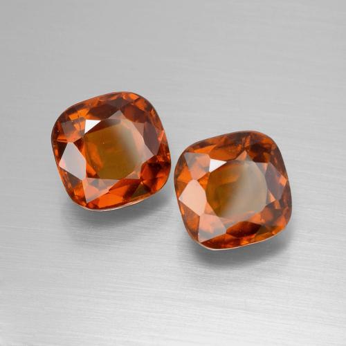 5.38 ctw Orange Hessonite Garnet Stones, Natural Hessonite Garnet in Cushion-Cut Shape for Sale