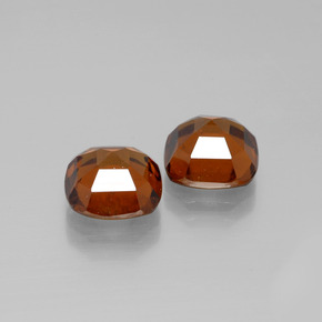 Hessonite Garnet Gemstones in 8 x 7.9 mm Size for Sale, Hessonite Garnet Stones in Medium Orange Color