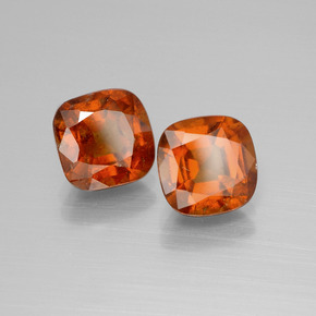 5.07 ctw Orange Hessonite Garnet Stones, Natural Hessonite Garnet in Cushion-Cut Shape for Sale