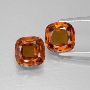 Reddish Orange Hessonite Garnet Gem - 2.4ct Cushion-Cut (ID: 395208)