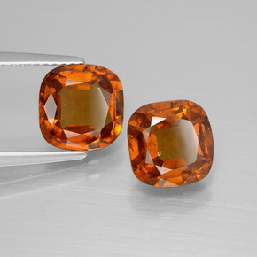 4.84 ctw Orange Hessonite Garnet Stones, Natural Hessonite Garnet in Cushion-Cut Shape for Sale