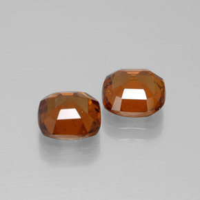 Hessonite Garnet Gemstones in 7.9 x 7.8 mm Size for Sale, Hessonite Garnet Stones in Reddish Orange Color
