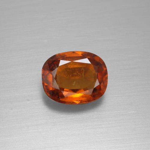 2,04 ct kissenschliff oranger Hessonit-Granat aus Madagaskar, Größe 8,7 x 6,9mm, Garantiert natürlicher Edelstein, VS-SI Reinheit, 1 Stück Hessonit-Granat in Amber Orange Farbe, Mohs-Härte von 6,5 - 7,5 Geeignet für den täglichen Gebrauch im Schmuck, Photo A