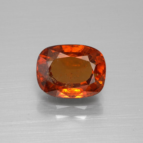 2.87 ct Orange Hessonite Garnet Gemstone, Hessonite Garnet Gem in Cushion-Cut Shape for Sale.