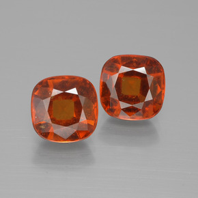 6.16 ct Orange Hessonite Garnet Gemstone, Hessonite Garnet Gem in Cushion-Cut Shape for Sale.