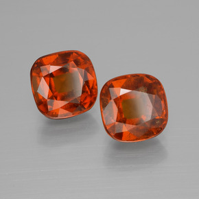 6.16 ct Orange Hessonite Garnet Stone, Natural Hessonite Garnet in Cushion-Cut Shape for Sale