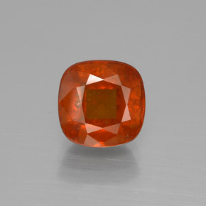 3.46 ct Orange Hessonite Garnet Gemstone, Hessonite Garnet Gem in Cushion-Cut Shape for Sale.