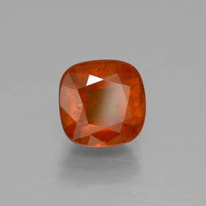 3.46 ct Orange Hessonite Garnet Stone, Natural Hessonite Garnet in Cushion-Cut Shape for Sale