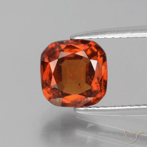 2.31 ct Orange Hessonite Garnet, 7.6 x 7.5 mm Cushion Cut From Sri Lanka, Photo A