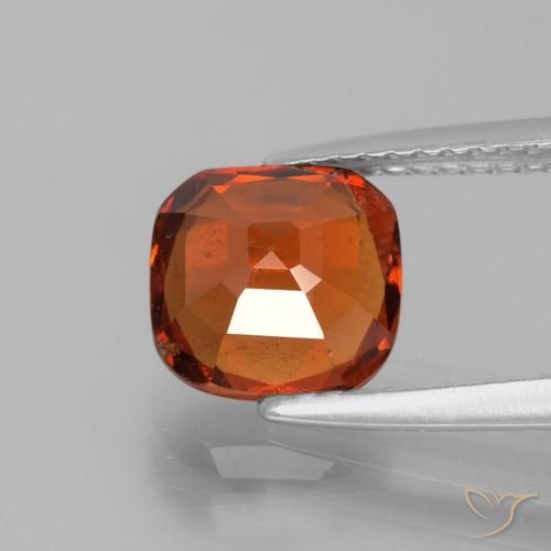 Hessonite Garnet Gemstone in 7.6 x 7.5 mm Size for Sale, Hessonite Garnet Stone in Reddish Orange Color