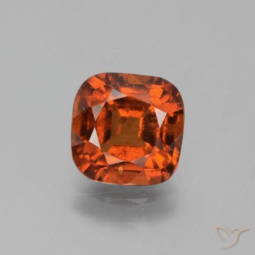 2.38ct Natural Deep Orange Hessonite Garnet, Cushion, VS-SI