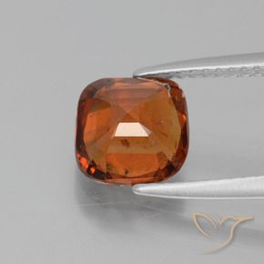 Hessonite Garnet Gemstone in 7.6 x 7.6 mm Size for Sale, Hessonite Garnet Stone in Deep Orange Color