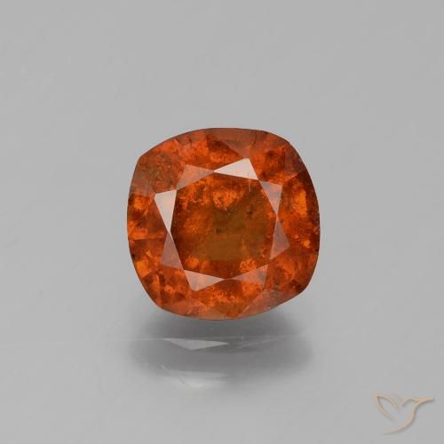 2.32ct Natural Reddish Orange Hessonite Garnet, Cushion, SI, Photo A