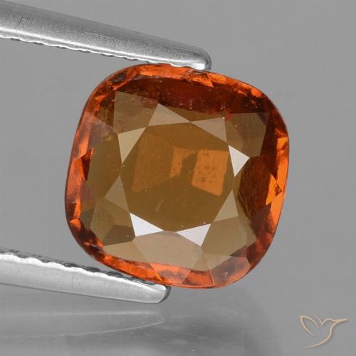2.36 ct Orange Hessonite Garnet Gemstone, Hessonite Garnet Gem in Cushion-Cut Shape for Sale.