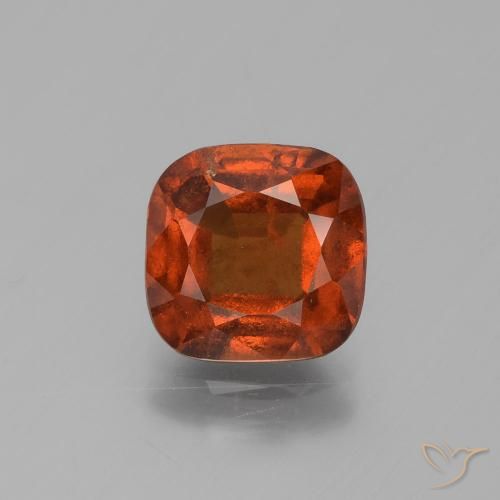 Deep Orange Hessonite Garnet Gem - 2.5ct Cushion-Cut (ID: 395830)
