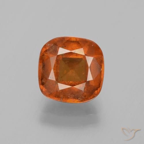 2.91ct Natural Deep Orange Hessonite Garnet, Cushion, SI
