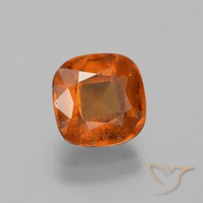 2.91 ct Orange Hessonite Garnet Stone, Natural Hessonite Garnet in Cushion-Cut Shape for Sale