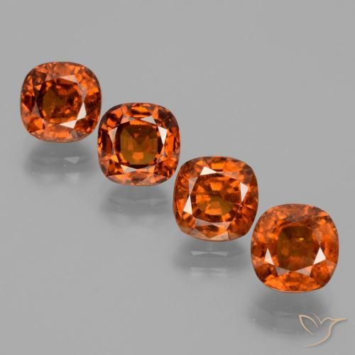 7.49ctw Natural Medium Orange Hessonite Garnet, Cushion, VS-SI