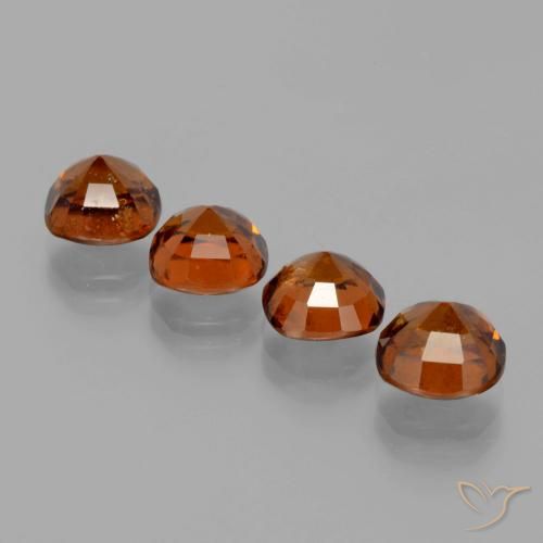 Hessonite Garnet Gemstones in 7 x 7 mm (calibrated) Size for Sale, Hessonite Garnet Stones in Medium Orange Color