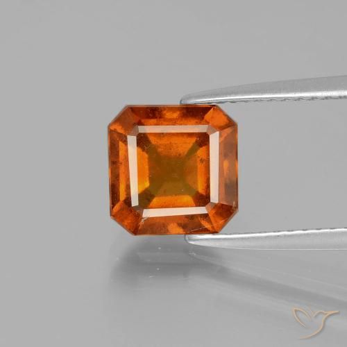 2.52ct Natural Medium-Dark Orange Hessonite Garnet, Emerald Cut, VS-SI