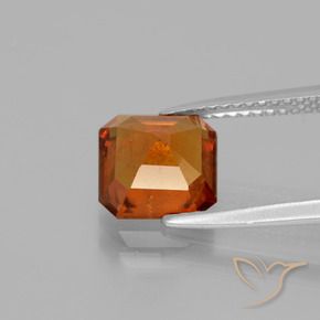 Hessonite Garnet Gemstone in 8 x 8 mm (calibrated) Size for Sale, Hessonite Garnet Stone in Medium-Dark Orange Color