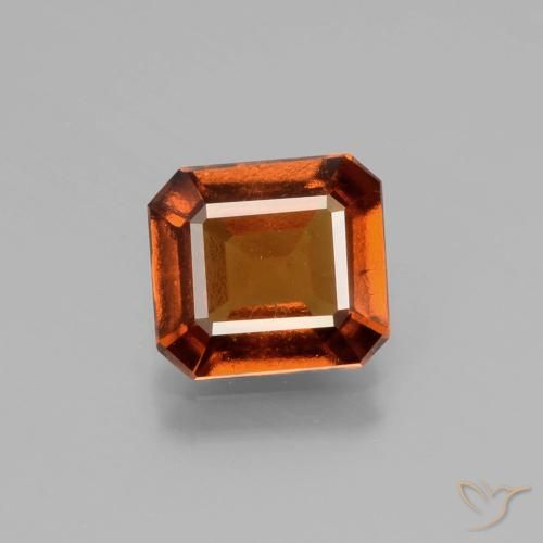 2.11ct Natural Amber Orange Hessonite Garnet, Emerald Cut, VS
