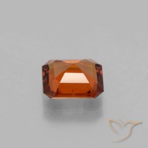 Hessonite Garnet Gemstone in 8.1 x 7.4 mm Size for Sale, Hessonite Garnet Stone in Amber Orange Color