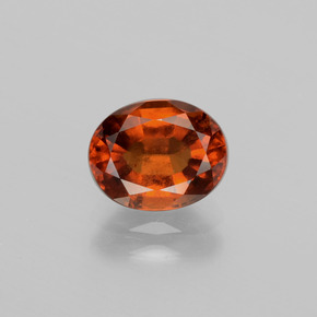 1.98 ct Orange Hessonite Garnet Gemstone, Hessonite Garnet Gem in Oval Facet Shape for Sale.