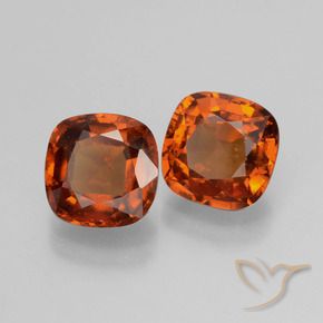 3.52 ctw Orange Hessonite Garnet Stones, Natural Hessonite Garnet in Cushion-Cut Shape for Sale