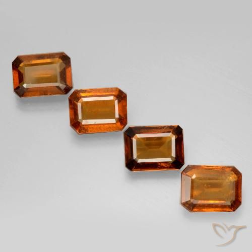6.03ctw Natural Deep Orange Hessonite Garnet, Emerald Cut, VS