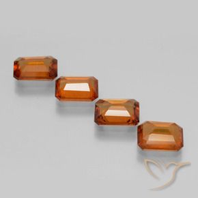 Hessonite Garnet Gemstones in 8 x 6 mm (calibrated) Size for Sale, Hessonite Garnet Stones in Deep Orange Color