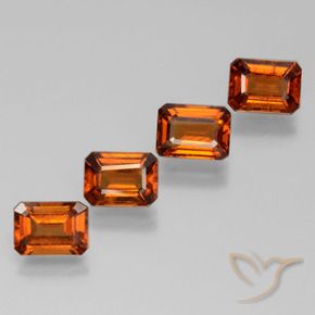 4.36 ctw Orange Hessonite Garnet Stones, Natural Hessonite Garnet in Octagon Facet Shape for Sale