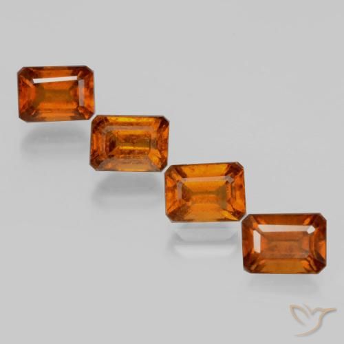 5.56ctw Natural Deep Orange Hessonite Garnet, Emerald Cut, VS-SI